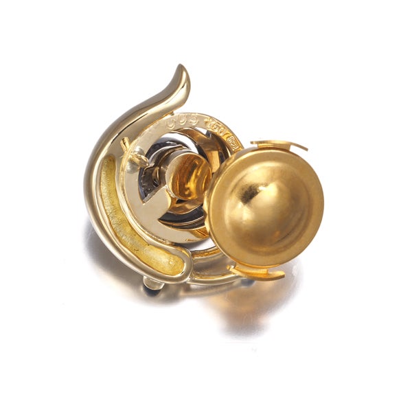 平和堂 ブローチ ダイヤ 0.05ct  オニキス スウィング パヴェ カタツムリ K18YG/WG/合金