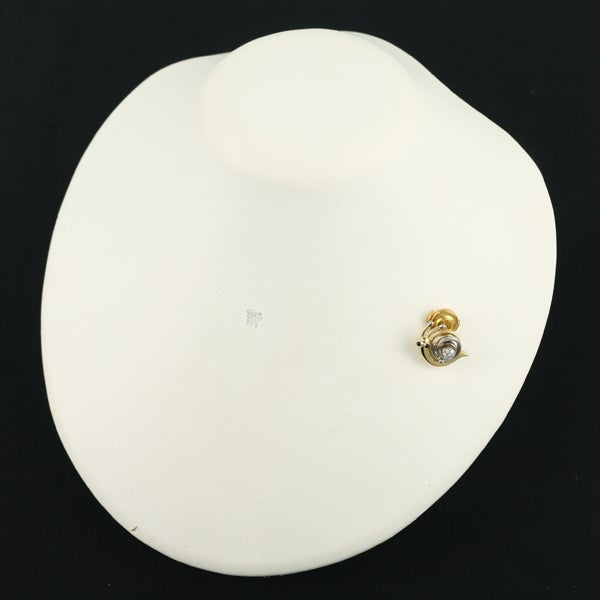 平和堂 ブローチ ダイヤ 0.05ct  オニキス スウィング パヴェ カタツムリ K18YG/WG/合金