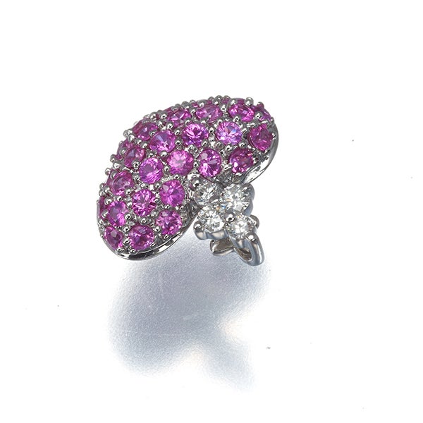 笠原真寿美 ペンダントトップ  ルビー 0.50ct  ダイヤ 0.06ct  ハート パヴェ K18WG 