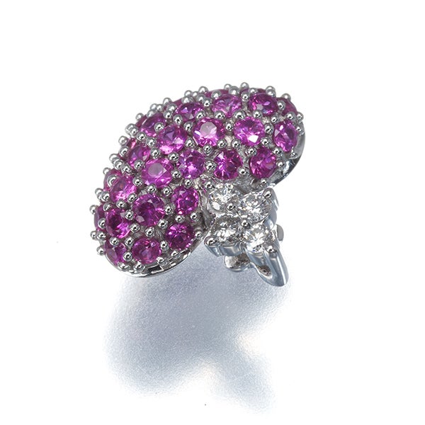 笠原真寿美 ペンダントトップ  ルビー 0.50ct  ダイヤ 0.06ct  ハート パヴェ K18WG 