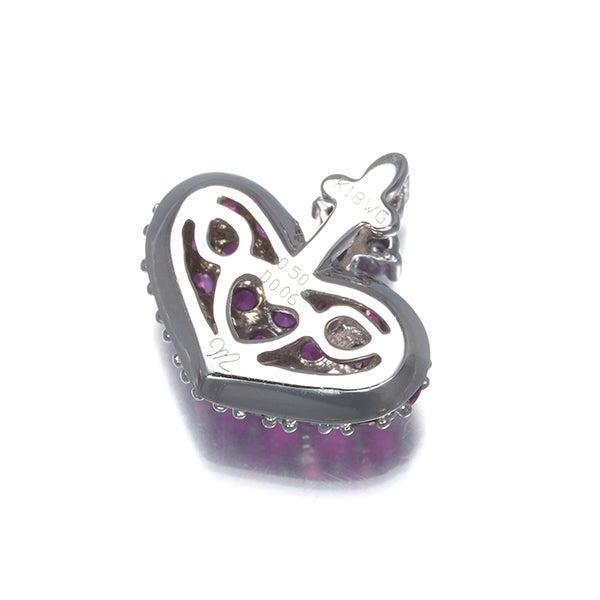 笠原真寿美 ペンダントトップ  ルビー 0.50ct  ダイヤ 0.06ct  ハート パヴェ K18WG 