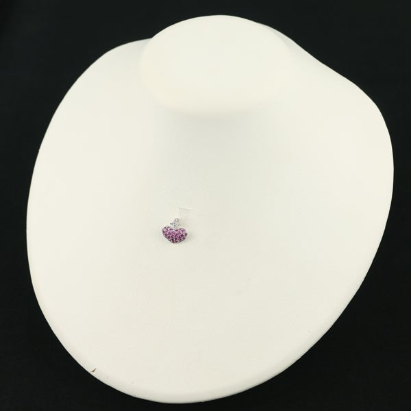 笠原真寿美 ペンダントトップ  ルビー 0.50ct  ダイヤ 0.06ct  ハート パヴェ K18WG 