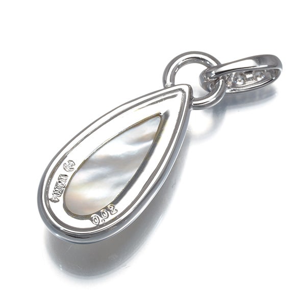 タサキ ペンダントトップ マベ マベ真珠  ダイヤ 0.02ct  ティアドロップ K14WG 