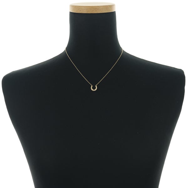 スタージュエリー ネックレス  ダイヤ 0.07ct  ホースシュー K18YG 