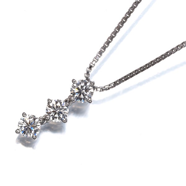 ダイヤ 0.252ct/0.231ct/0.250ct H&C 2WAY 3P ネックレス Pt900/850 ソ