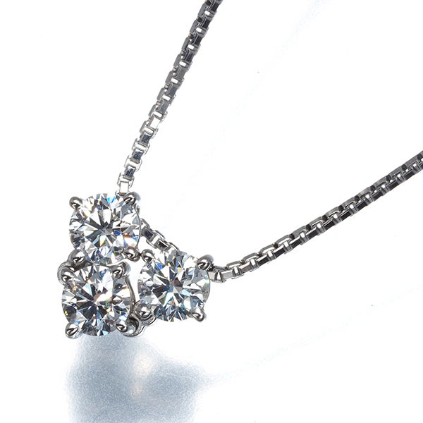 ダイヤ 0.252ct/0.231ct/0.250ct H&C 2WAY 3P ネックレス Pt900/850 ソ