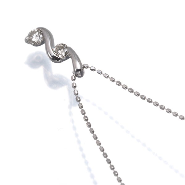 ブラウンダイヤ 0.20ct 2P  ネックレス K18WG 