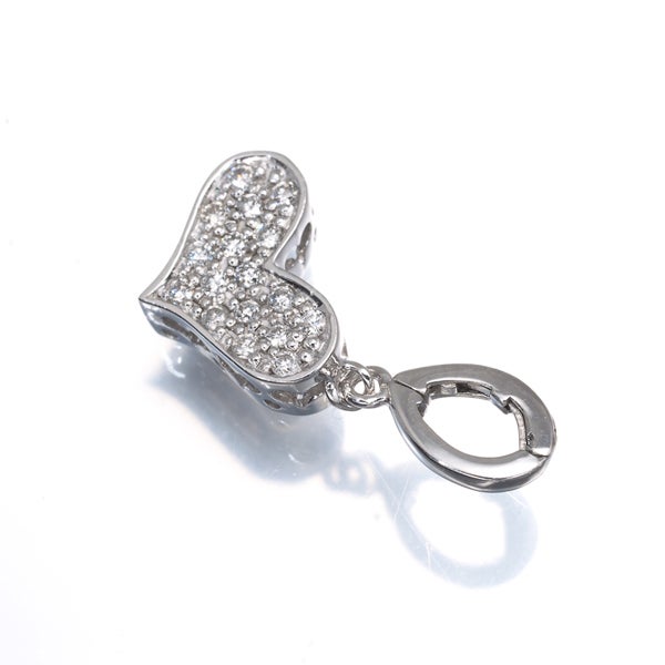  ダイヤ 0.17ct パヴェ ハート  ペンダントトップ K18WG 