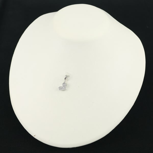  ダイヤ 0.17ct パヴェ ハート  ペンダントトップ K18WG 