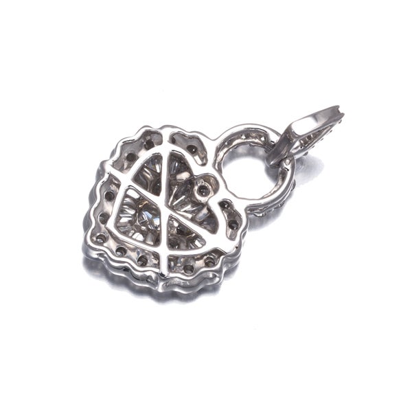  ダイヤ 0.75ct ハート プリンセス テーパー 3種カット  ペンダントトップ K18WG 