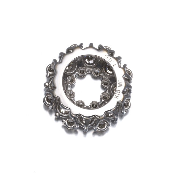 ブラウン ダイヤ 1.00ct リース  ペンダントトップ K18WG 