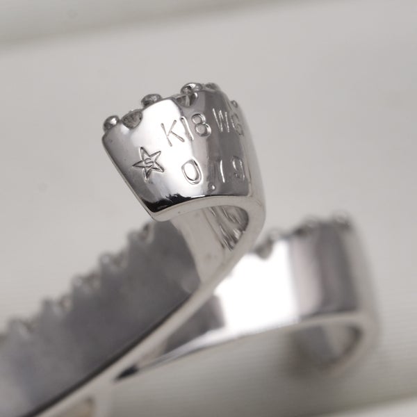 ギンザタナカ ネックレス  ダイヤ 0.19ct  イニシャル アルファベット K K18WG 
