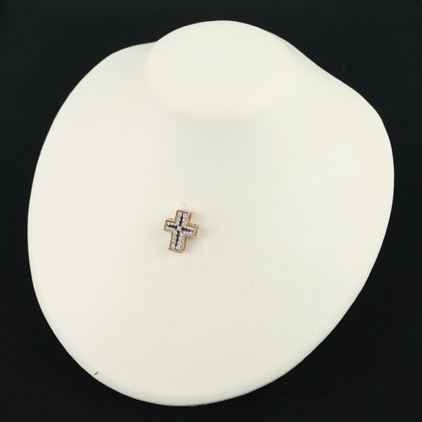 ゆきざき ペンダントトップ  ダイヤ 0.61ct ダブルトップ クロス K18PG 鑑別書