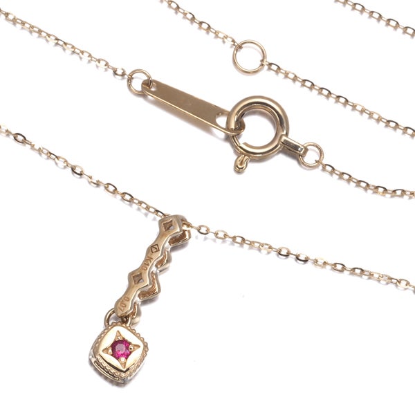 フェスタリア ネックレス ダイヤ 0.07ct ミルグレイン K10YG 