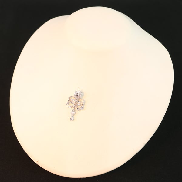  アレキサンドライト ダイヤ 0.34ct フラワー ミルグレイン  ペンダントトップ K18WG 