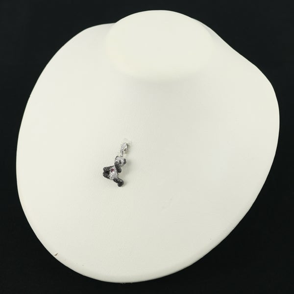 キーリン ペンダントトップ  ダイヤ 1.49ct ルビー ボボ パンダ K18WG/ブラックコーティング 