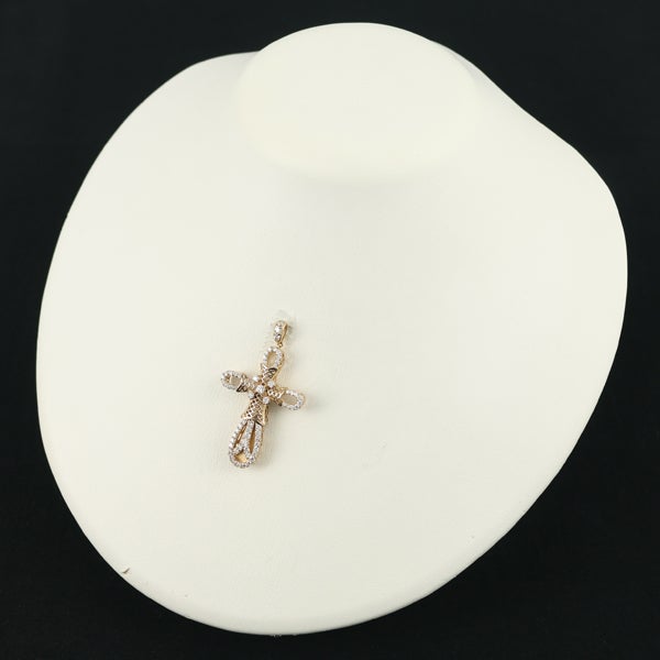 ゆきざき ペンダントトップ  ダイヤ 1.00ct ヨビコ クロス ホイッスル K18PG 