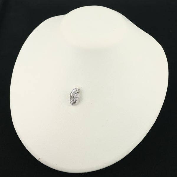  ダイヤ テーパー 2種カット ミルグレイン  ペンダントトップ K18WG 