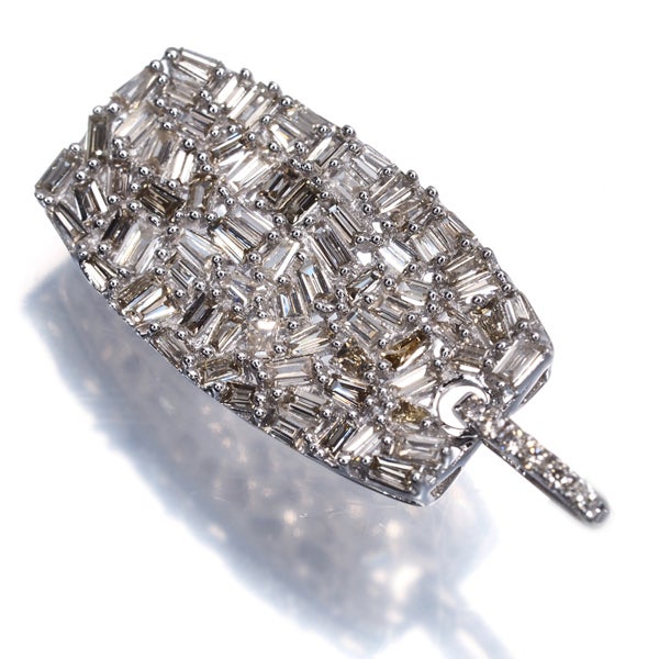 ブラウン ダイヤ 0.80ct テーパーカット  ペンダントトップ K18WG 