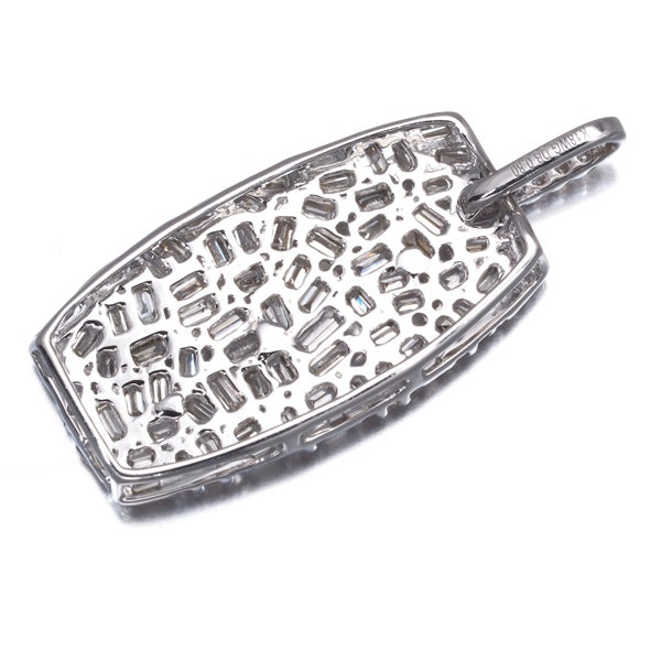 ブラウン ダイヤ 0.80ct テーパーカット  ペンダントトップ K18WG 