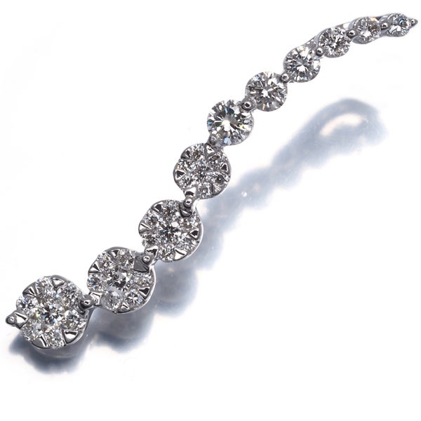  ダイヤ 0.50ct フラワー  ペンダントトップ K18WG 