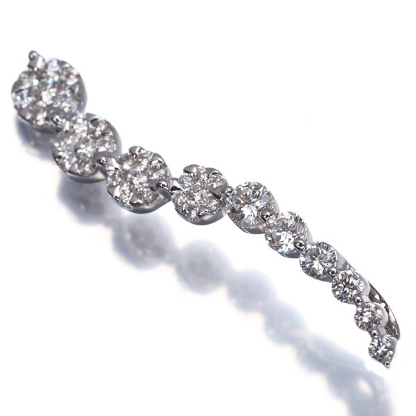  ダイヤ 0.50ct フラワー  ペンダントトップ K18WG 