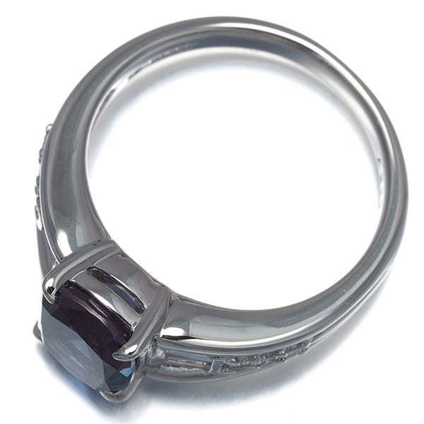 クレサンベール リング 再結晶アレキサンドライト 2.31ct  ダイヤ 0.24ct 15号 Pt950 鑑/保