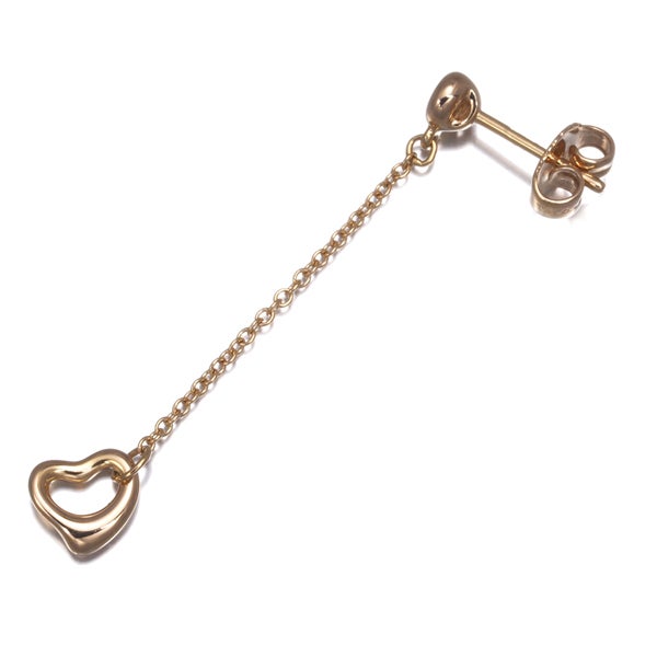 ティファニー ピアス  ダイヤ バイザヤード オープンハート 片耳 K18PG 