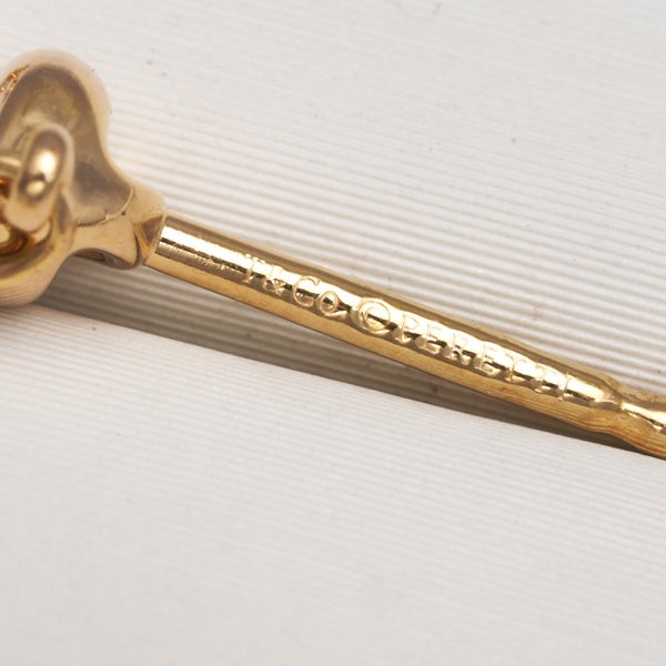 ティファニー ピアス  ダイヤ バイザヤード オープンハート 片耳 K18PG 