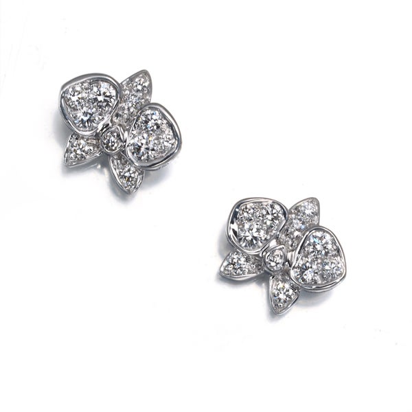 カルティエ ピアス  ダイヤ カレスドルキデパル  K18WG 