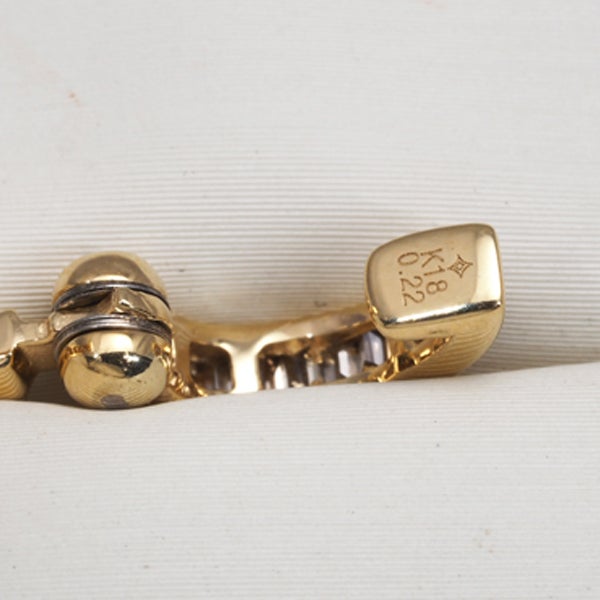 GSTV イヤリング ブラウンダイヤ 0.22ct/0.22ct リバーシブル ピアリング フープ K18YG