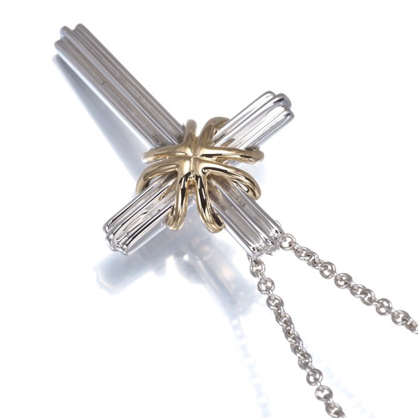 ティファニー ネックレス   シグネチャークロス  シルバー925/K18YG 