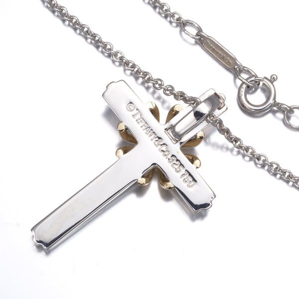 ティファニー ネックレス   シグネチャークロス  シルバー925/K18YG 