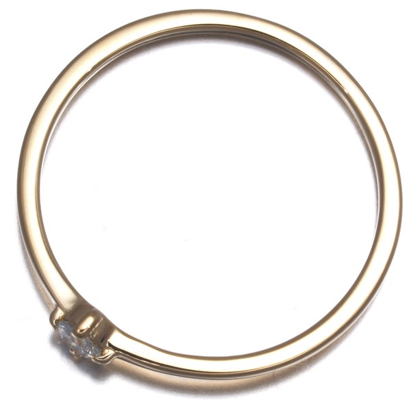 エテ リング  ダイヤ 0.06ct  一粒 9号 K18YG 