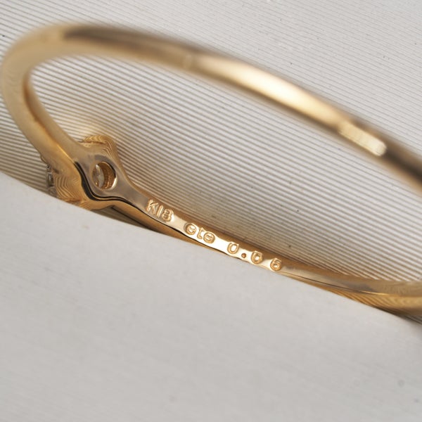 エテ リング  ダイヤ 0.06ct  一粒 9号 K18YG 