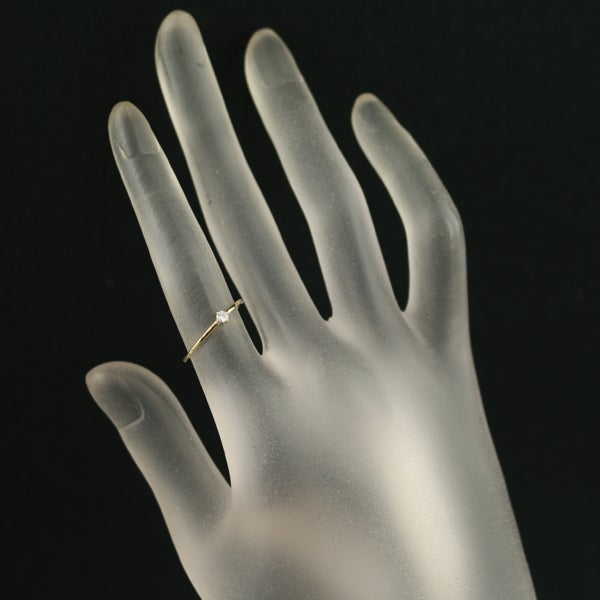 エテ リング  ダイヤ 0.06ct  一粒 9号 K18YG 