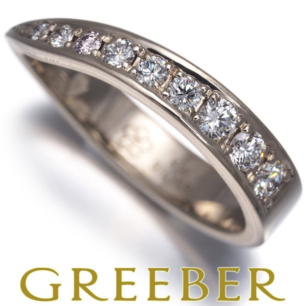 杢目金屋 リング  ピンク&クリア ダイヤ  艶消し 9.5号 K18WG/PG/シルバー 