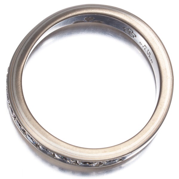 杢目金屋 リング  ピンク&クリア ダイヤ  艶消し 9.5号 K18WG/PG/シルバー 