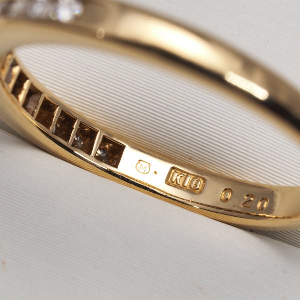 ミキモト リング  ダイヤ 0.20ct  ハーフエタニティ 13号 K18YG 