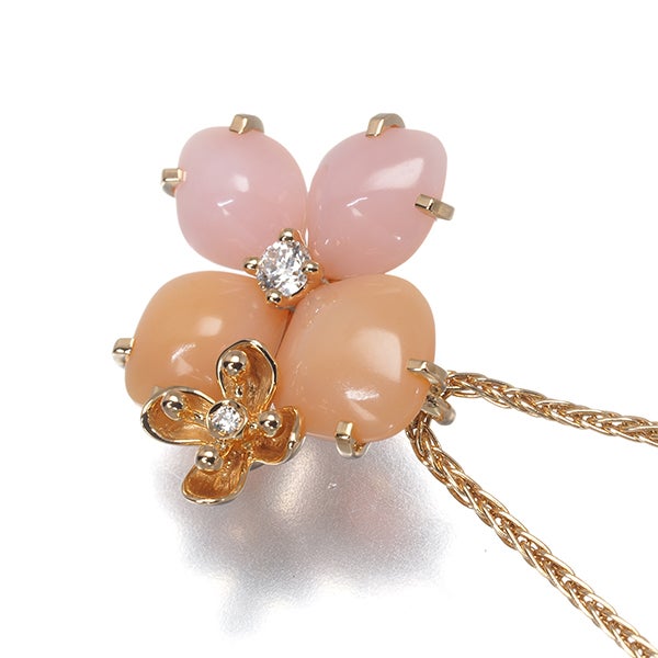 ショーメ ネックレス  ピンクオパール ダイヤ オルタンシア オーブロゼ K18PG 