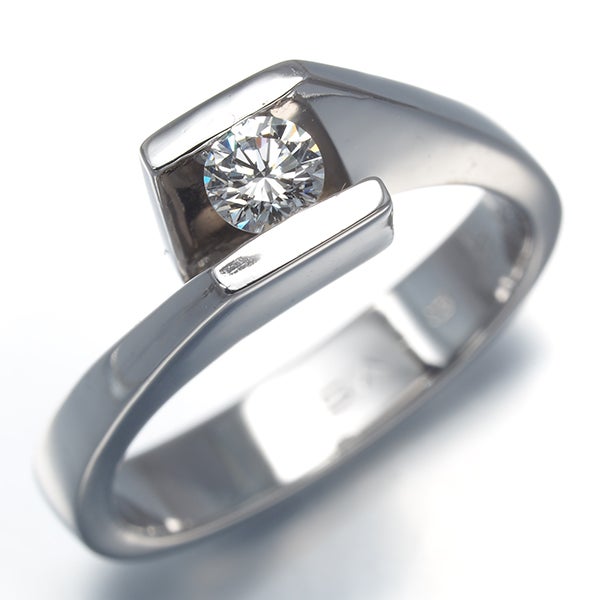 ジョージジェンセン リング  ダイヤ 0.18ct  9.5号 K18WG 