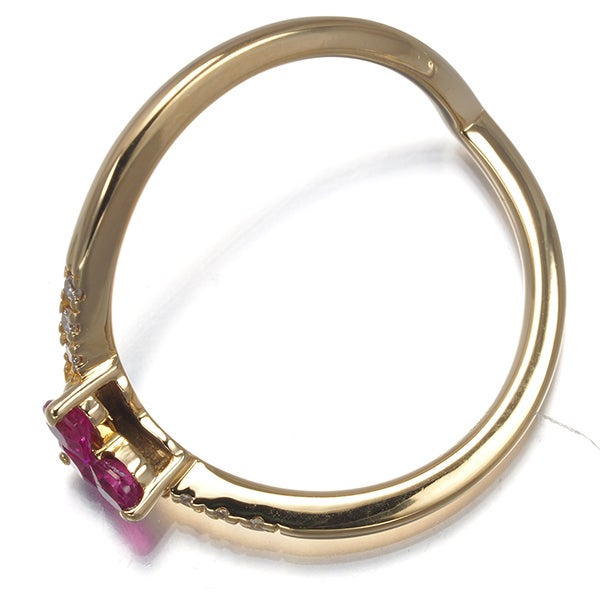 スタージュエリー リング  ルビー 0.15ct  ダイヤ 0.02ct ミステリアスハート 6号 K18YG 