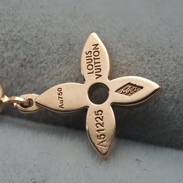 ルイヴィトン ピアス  ダイヤ モノグラムイディール ダブルチェーン スリーカラー K18YG/WG/PG 