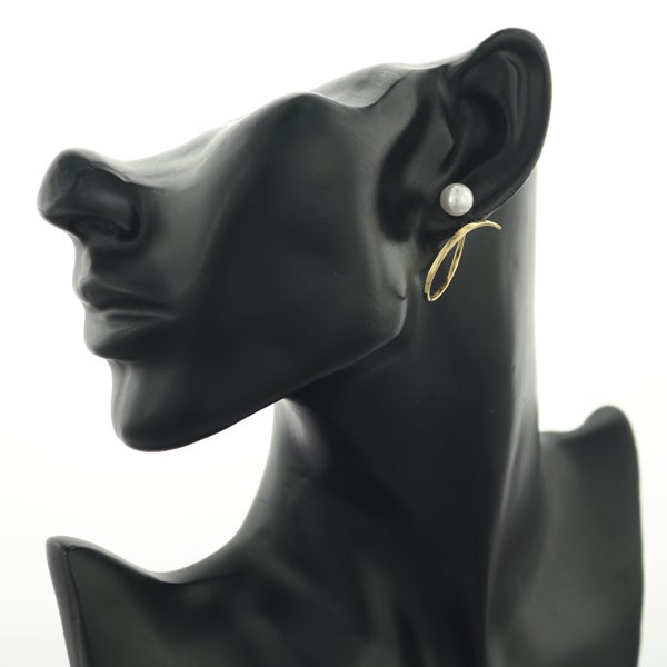 タサキ ピアス アコヤ真珠 8.1mm アファインバランス フープ K18YG 