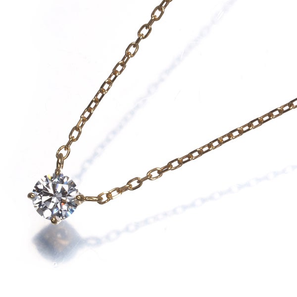ヴァンドーム ネックレス  ダイヤ 0.13ct  一粒 K18YG 