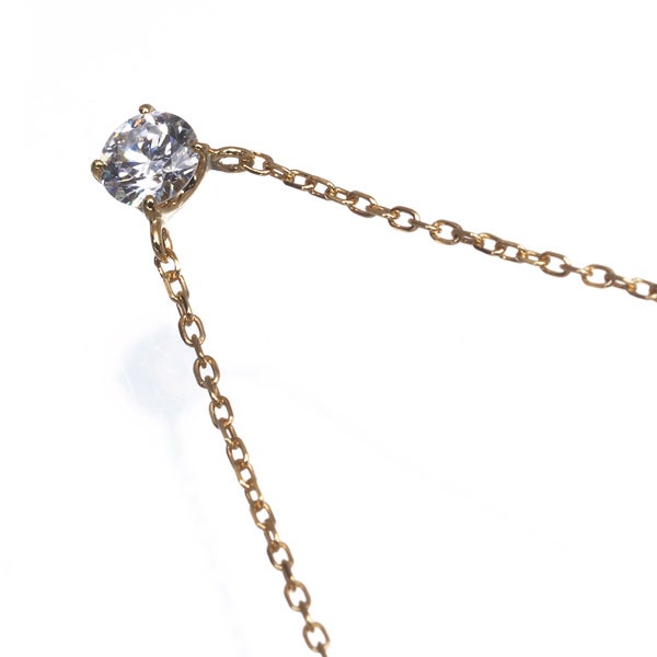 ヴァンドーム ネックレス  ダイヤ 0.13ct  一粒 K18YG 