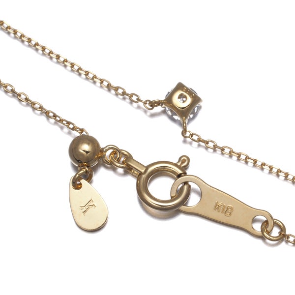 ヴァンドーム ネックレス  ダイヤ 0.13ct  一粒 K18YG 