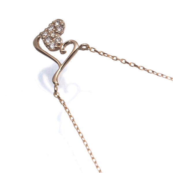 サマンサティアラ ネックレス  ダイヤ 0.04ct  ハート パヴェ K18PG 