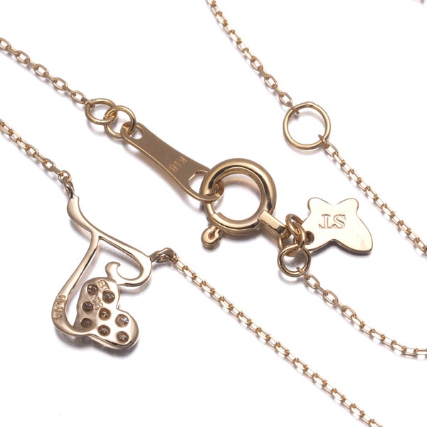 サマンサティアラ ネックレス  ダイヤ 0.04ct  ハート パヴェ K18PG 