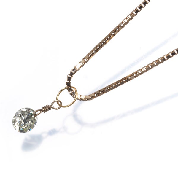 アガット ネックレス  ダイヤ 0.15ct  一粒 K10YG 